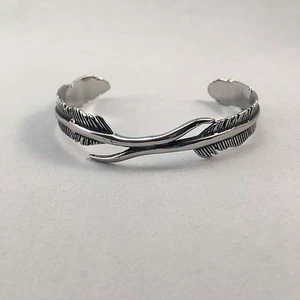 Feather Cuff Bracelet bangle cuff in Stainless Steel. Spiritual. Boho bohemian. - Picture 1 of 10