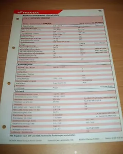 Inspektionsblatt/Servicio Datos Honda CB 500 - Tipo PC32 - Desde Año 1997 - Imagen 1 de 1