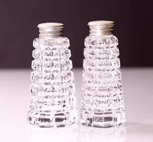 Vtg Crystal Sterling Silver Salt & Pepper Shakers - Picture 1 of 4