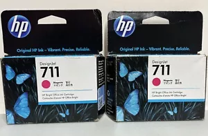 2 x HP Genuine Ink Cartridge 711 Magenta DesignJet CZ131A T120 T520 Exp 10/2022 - Picture 1 of 8