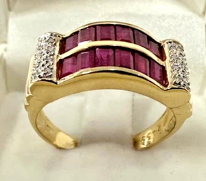 Stunning 18K Yellow Gold 1.20ct Ruby & 0.26ct Diamond Engagement Ring 18ct 750 - Picture 1 of 7