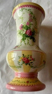 LAURA ASHLEY English Country Floral Rose & Ivy Ceramic Vase ShabbyChic/Farmhouse - Picture 1 of 9