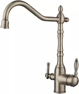 Grifo de cocina de agua filtrada de latón sólido 3 en 1 fregadero de cocina tradicional Triflow - Imagen 1 de 7