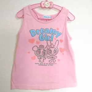 Camiseta sin mangas azul ángel sin mangas 130 cm Kirari-chan & Friend rosa de Japón usada - Imagen 1 de 12