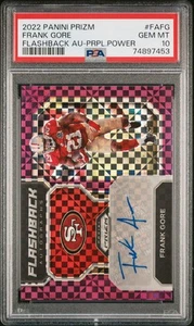 2022 Prizm Frank Gore Auto - Purple Power Flashback /49 PSA 10 - Imagen 1 de 2