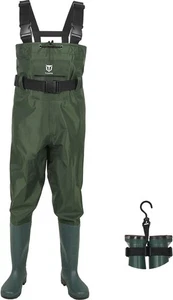 TIDEWE Bootfoot Chest Wader, 2-Ply Nylon/PVC, Fishing Hunting, Green, Womens 7 - Picture 1 of 5