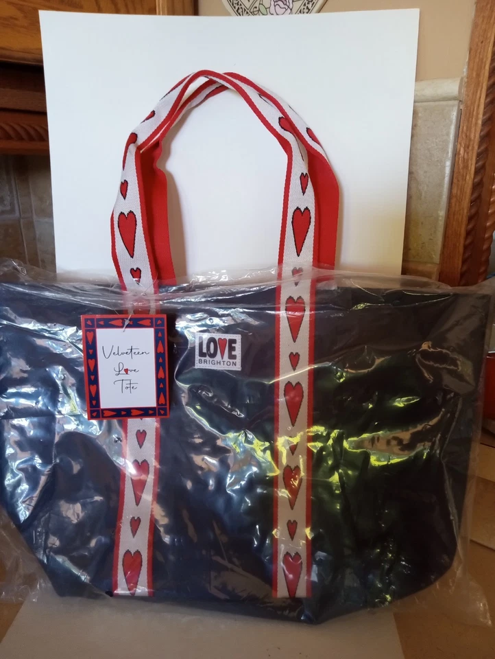 Brighton Love Limited Edition Velveteen Tote Bag WITH TAGS Hearts