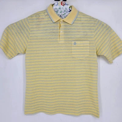 Vintage Munsingwear Grand Slam Polo Shirt Mens Large Penguin Yellow Striped - Image 1 of 4