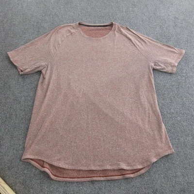 Camisa Lululemon Hombre Grande Roja Rendimiento Raglán Dobladillo Curvo Ligera Atlética Foto 1 de 4