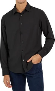 NWT $79.50 DKNY Long Sleeve Button Up Shirt Black Sz S - Picture 1 of 2