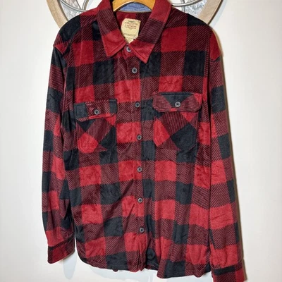 Telluride Clothing Co. FLANELA BUFFALO Rojo Negro Cuadros Suave Holgado LG Hombres Foto 1 de 4