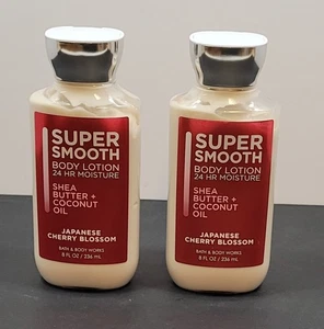 New Bath & Body Works Super Smooth Body Lotion Japanese Cherry Blossom -Lot of 2 - Picture 1 of 9