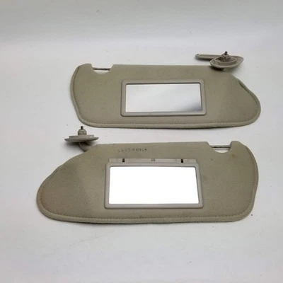 2003-2007 Saturn Ion Driver & Passenger Side Sun Visor Set Pair Beige Cloth - Image 1 of 4