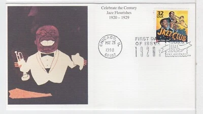 TurtlesTradingPost- Jazz Flourishes- 1920s #3190k- 1998 FDC- Mystic Cachet - Image 1 of 2