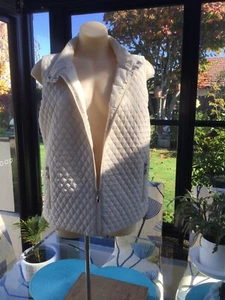 SUZANNE GRAE BEIGE QUILTED FRONT VEST SIZE XL - Picture 1 of 6