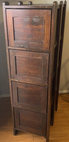 Antique Weis Mission Arts & Crafts Tiger Oak Wood 4-Drawer Library File Cabinet Cover