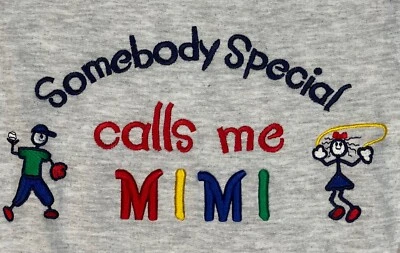 GILDAN тяжелая смесь LS серый толстовка вышитый MIMI размеры S 2XL 3XL новый - Изображение 1 из 4