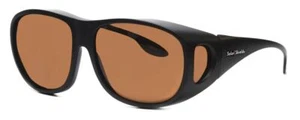 Foster Grant Shield Unisex Rund 60mm Fitover Sonnenbrille Matt Black / - Bild 1 von 5