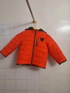 Skechers Boys Coat Size 4T Orange Camouflage Hooded Puffy Jacket - Picture 1 of 7