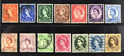 Great Britain 1952 Pre-decimal Queen Elizabeth II - Set of 14 Stamps U/VF/LH - Image 1 of 2