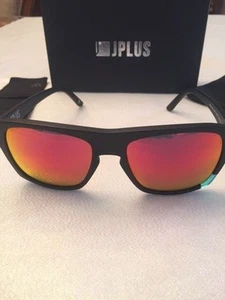 JPLUS SUNGLASS KEITHS 5007 07 56 MATTE BLACK/RED FLASH MIRROR/BLUE SUNGLASS - Picture 1 of 12