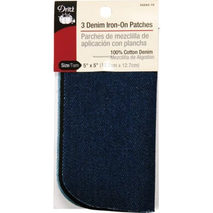 Dritz 55243 Iron-On Patches 5"X5" 3/Pkg-Assorted Denim (6Pk) - Picture 1 of 1