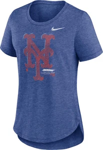 NIKE NEW YORK METS MLB GENUINE MERCHANDISE WOMEN'S TRI BLEND TEAM SHIRT SMALL - Picture 1 of 2