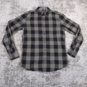Camisa Timberland Para Hombres Pequeña Gris Negra A Cuadros Bordada Árbol Logo Informal - Imagen 1 de 14