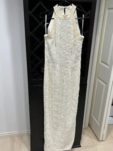 Mary's Wedding Gown Dress Sleeveless Ivory Beaded w/Long Train Size 10 Excellent - Picture 1 of 24