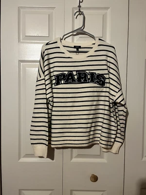 Suéter EXPRESS Paris a Rayas Cuello Redondo ~ Talla XL ~ NUEVO CON ETIQUETAS Foto 1 de 4
