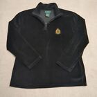 Vintage Ralph Lauren Velour Pullover Quarter Zip Jacket Xl Black Monogram Ladies