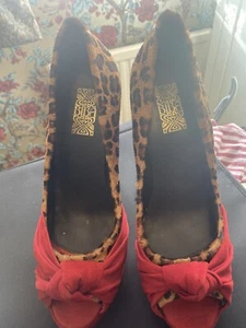 Biba Leopard Print Rockabilly Pin Up High Heel Shoes. Size 7. Barely Worn. - Picture 1 of 6