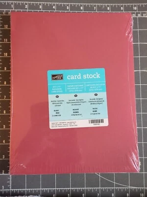 Stampin' Up Card Stock 24 Sheets 8.5"X 11" Lot Scrapbook Ruby Red Valentine Love - Image 1 of 4