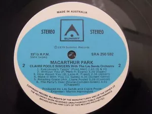 Claire Poole Singers Vinyl Record Album Macarthur Park Summit SRA250-592 - Picture 1 of 4