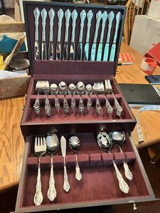 89 Piece RSVP Indonesia Flatware Silverware Letter “L” Service For 12 W/box - Picture 1 of 8