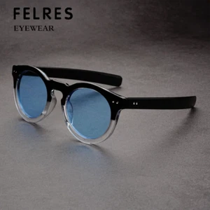 Klassische runde Sonnenbrille mit dickem Gestell für Herren Damen Outdoorbrille UV-Schutz - Bild 1 von 31