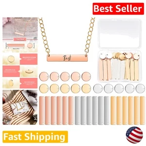 30-Piece Brass Metal Stamping Blank Tag Pendants - Rectangle & Round Charms - Picture 1 of 9
