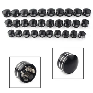 Schwarz CNC Innen 9mm-13mm Schrauben Motor Bolzen Topper Kappen Abdeckung für Harley 3Größe - Bild 1 von 12