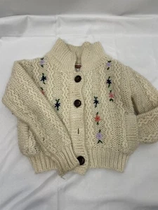 Great Gear Vintage Button-up Hand-Knit Sweater Girl’s Size 5 - Picture 1 of 12