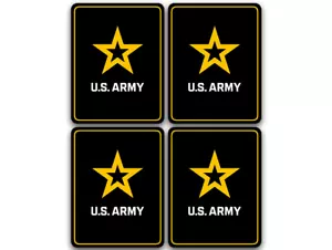 4-Pack 1.5 inch tall US Army Star Logo Stickers (cell laptop decals) Army Lic. - Picture 1 of 2