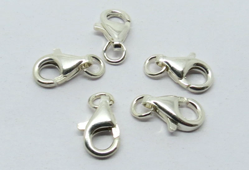 5 Pieces Lobster Clasp 925 Sterling Silver Fish Hook Lock with Jump Ring 11MM  - Image 1 of 1