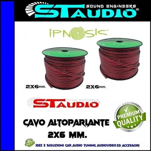 Cavo al metro Altoparlante Speaker 2x6mm. filo 2X6mm RN hi-fi car Audio SPL cca+ - Foto 1 di 2