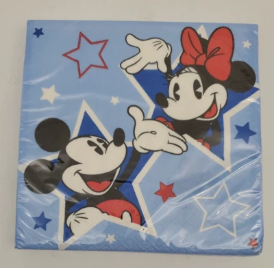 Juego de dos servilletas cumpleaños Disney Mickey y Minnie Mouse EE. UU. 20ct 2 capas Foto 1 de 2