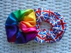 x2 Hair Scrunchies Union Jack & Rainbow Scrunchie Pride Gift  Olympics 2024 UK