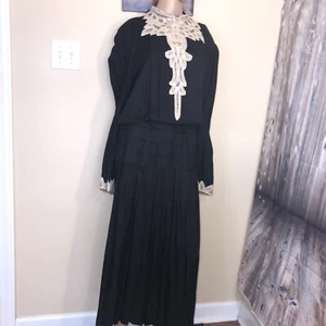 Plaza South Vintage Dress Size 14 Black And White ,Buttons NWT Goth Church - Picture 1 of 14
