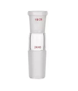 Reducing Adapter From 24/40 To 19/26,Borosilicate Glass 3.3 Lab Glassware - Picture 1 of 4