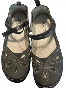 NWOT JBU by Jambu Womens Grey Leather Cutout Floral Mary Jane Shoes Size 6 - Picture 1 of 12