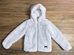 Under Armour Girls Jacket Youth Small - Cozy Fur Hooded Cold Gear Blue - Picture 1 of 10