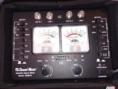 Channel Master Satellite Signal Level Meter 1008IFD -CONNECTORS+ CASE - Image 1 of 4