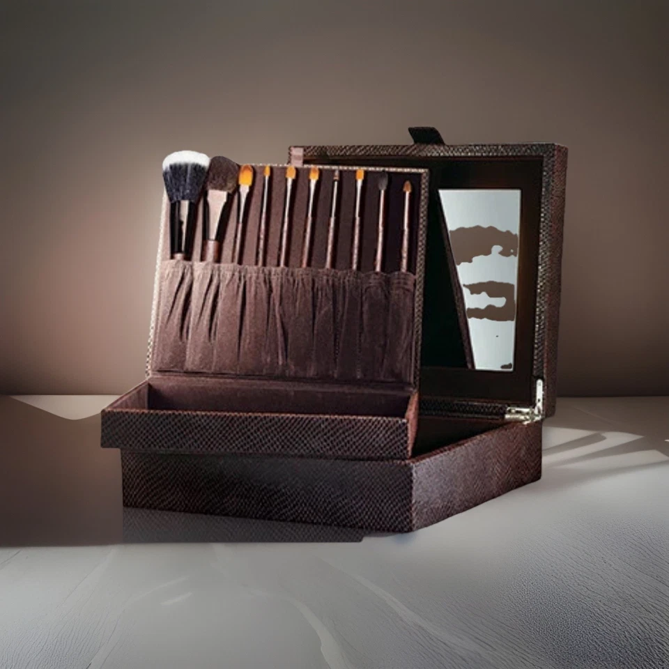 Laura Mercier 10 Brush Set In Wenge Wood Jewelry Box NEW - Image 1 of 1